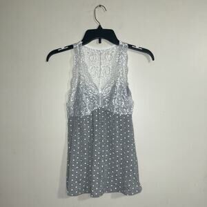 Adore Me Women's Pajama Top Soft Sleepwear Gray White Size Small